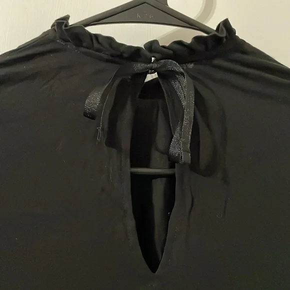 Topshop Elegant Black Long Sleeve Blouse Size 4 - Picture 6 of 9